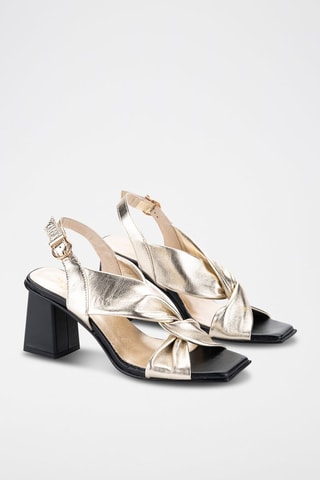 Sandales à talons en cuir Florencia - Doré