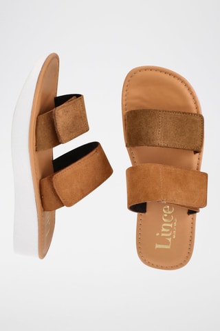 Mules en nubuck - Marron et camel