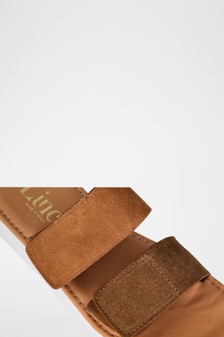 Mules en nubuck - Marron et camel