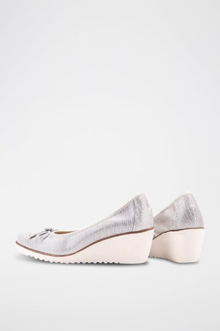 Ballerines compensées en cuir - Blanc