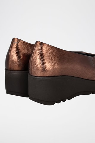 Ballerines compensées en cuir - Bronze