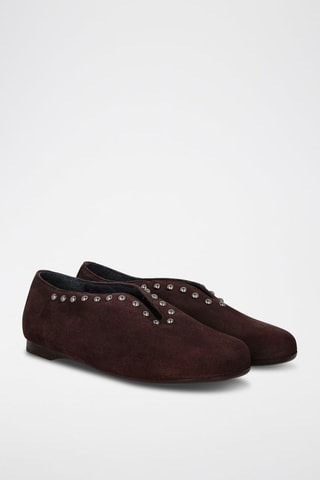 Ballerines en nubuck - Marron foncé