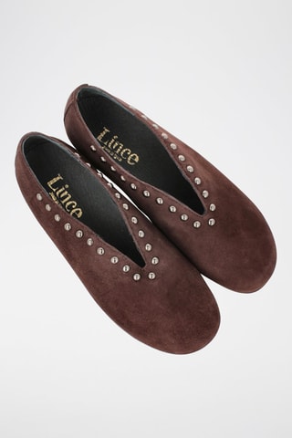 Ballerines en nubuck - Marron foncé