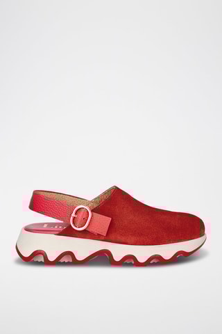 Sabots en cuir Td Ola Beig - Rouge