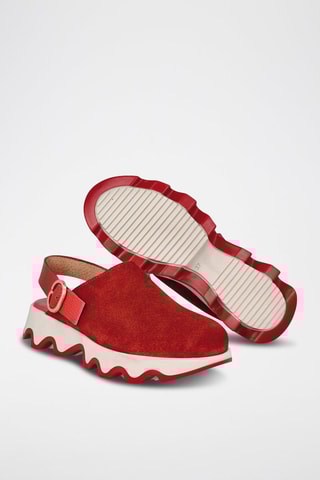 Sabots en cuir Td Ola Beig - Rouge