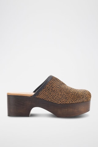 Sabots plateformes en cuir Garda - Marron