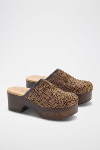 Sabots plateformes en cuir Garda - Marron