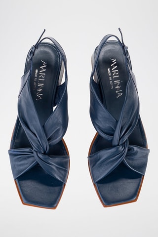 Sandales à talons en cuir Florencia - Bleu marine