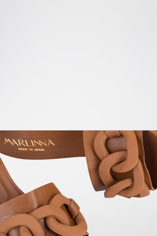 Mules à talons en cuir - Marron