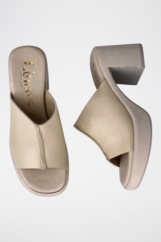 Mules à talons en cuir Florencia - Beige