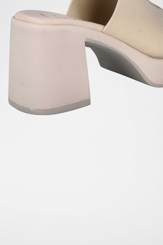 Mules à talons en cuir Florencia - Beige