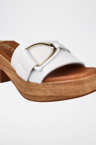 Mules à talons en cuir - Blanc