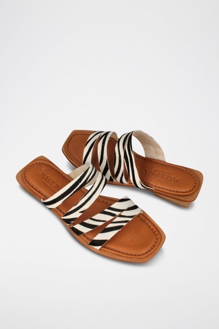 Mules en cuir - Noir et blanc