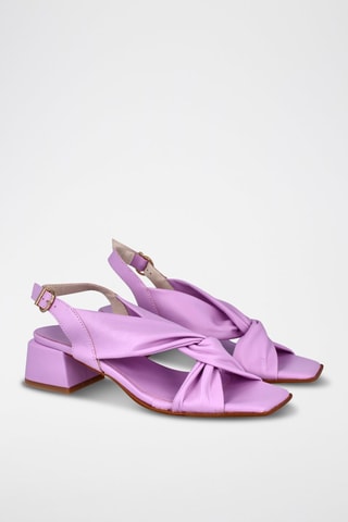 Sandales à talons en cuir Florencia - Mauve