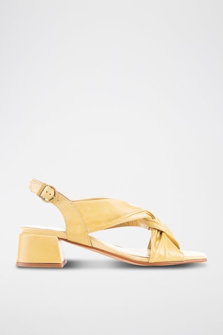 Sandales à talons en cuir Florencia - Jaune