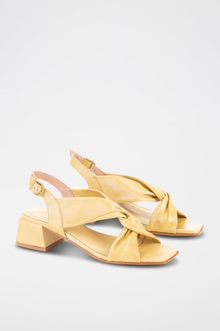 Sandales à talons en cuir Florencia - Jaune