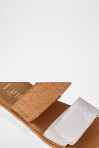 Mules en nubuck - Ecru et camel