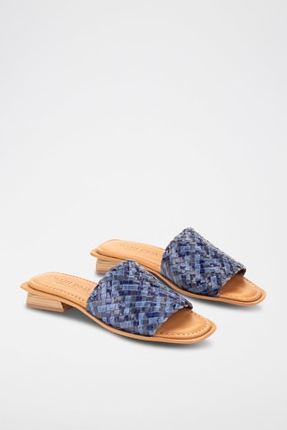Mules en cuir - Bleu