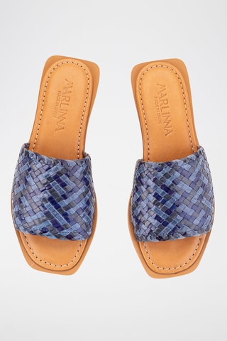 Mules en cuir - Bleu