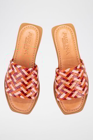 Mules en cuir - Orange