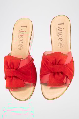 Mules à talons en nubuck - Rouge