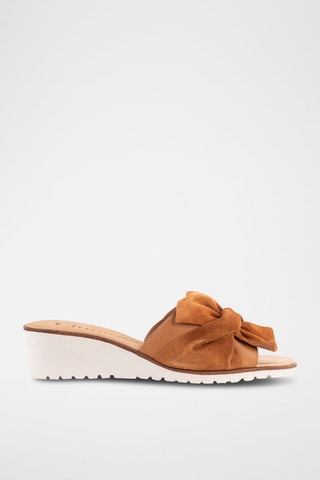 Mules à talons en nubuck - Marron