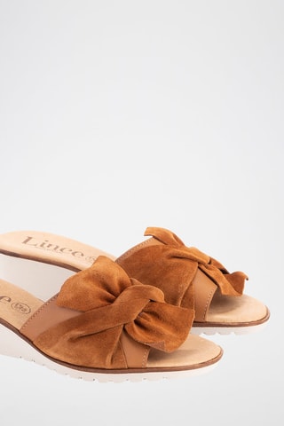 Mules à talons en nubuck - Marron