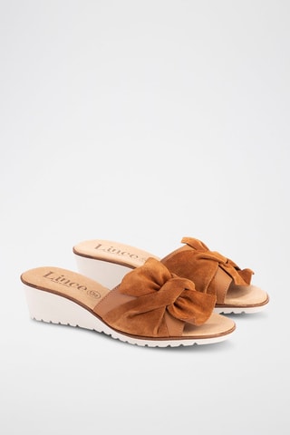 Mules à talons en nubuck - Marron