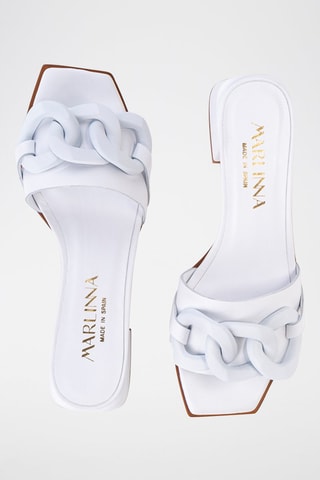 Mules à talons en cuir - Blanc