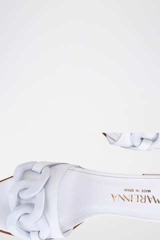 Mules à talons en cuir - Blanc