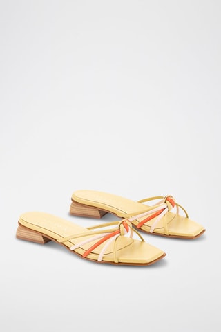 Mules en cuir - Jaune