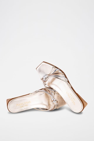 Mules en cuir - Argenté