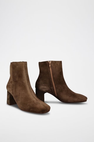 Bottines en nubuck - Marron clair