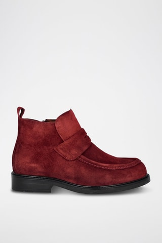 Bottines en nubuck - Bordeaux