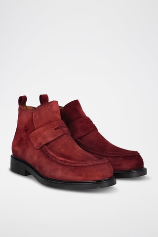 Bottines en nubuck - Bordeaux