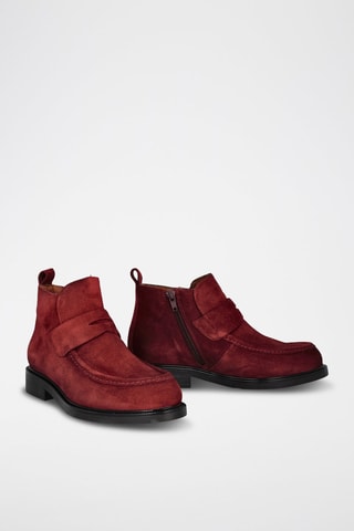 Bottines en nubuck - Bordeaux