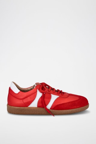 Sneakers en cuir nubuck et en cuir nappa - Rouge