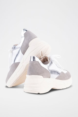 Sneakers en nubuck - Blanc et gris