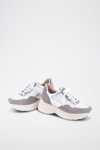 Sneakers en nubuck - Blanc et gris