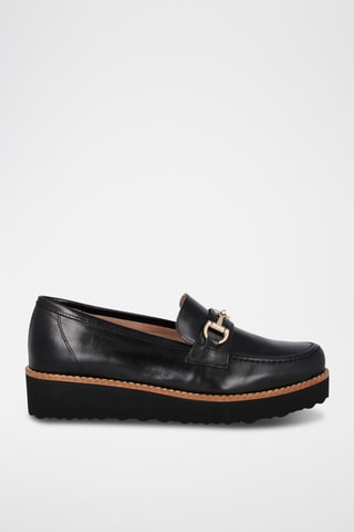 Mocassins plateformes en cuir Presley - Noir