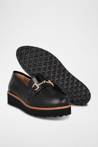 Mocassins plateformes en cuir Presley - Noir