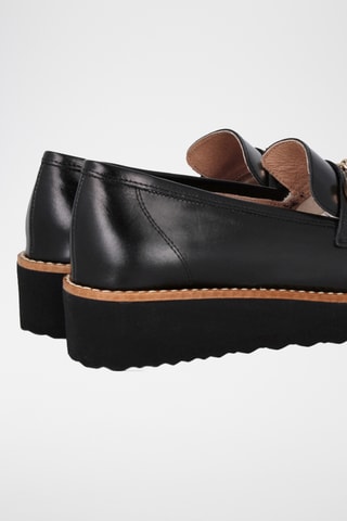 Mocassins plateformes en cuir Presley - Noir