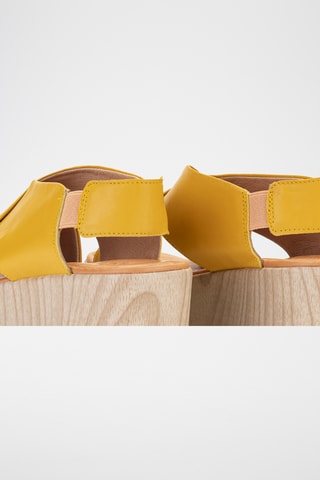 Sandales compensées en cuir Manila - Jaune