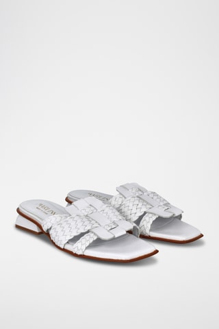 Mules en cuir Kenia - Blanc