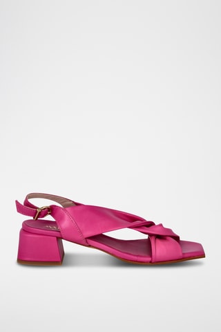 Sandales à talons en cuir Karen - Fuchsia