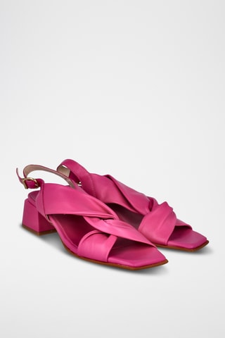 Sandales à talons en cuir Karen - Fuchsia