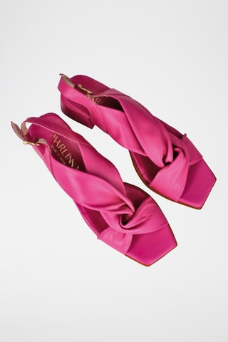Sandales à talons en cuir Karen - Fuchsia