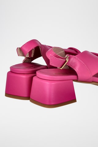 Sandales à talons en cuir Karen - Fuchsia