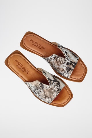 Mules en cuir Miren - Beige et blanc