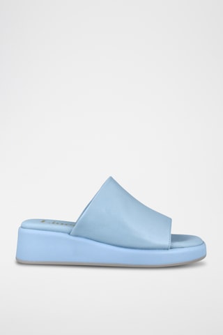 Mules compensées en cuir Malta - Ciel